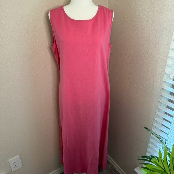 Pink Linen blend Coldwater Creek Dress - Picture 6 of 8